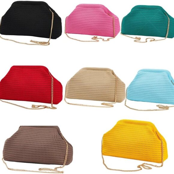 Stylish Crochet Stripped Clutch Bag for Women - Perfect for Summer Adventures - Picture 2 of 6